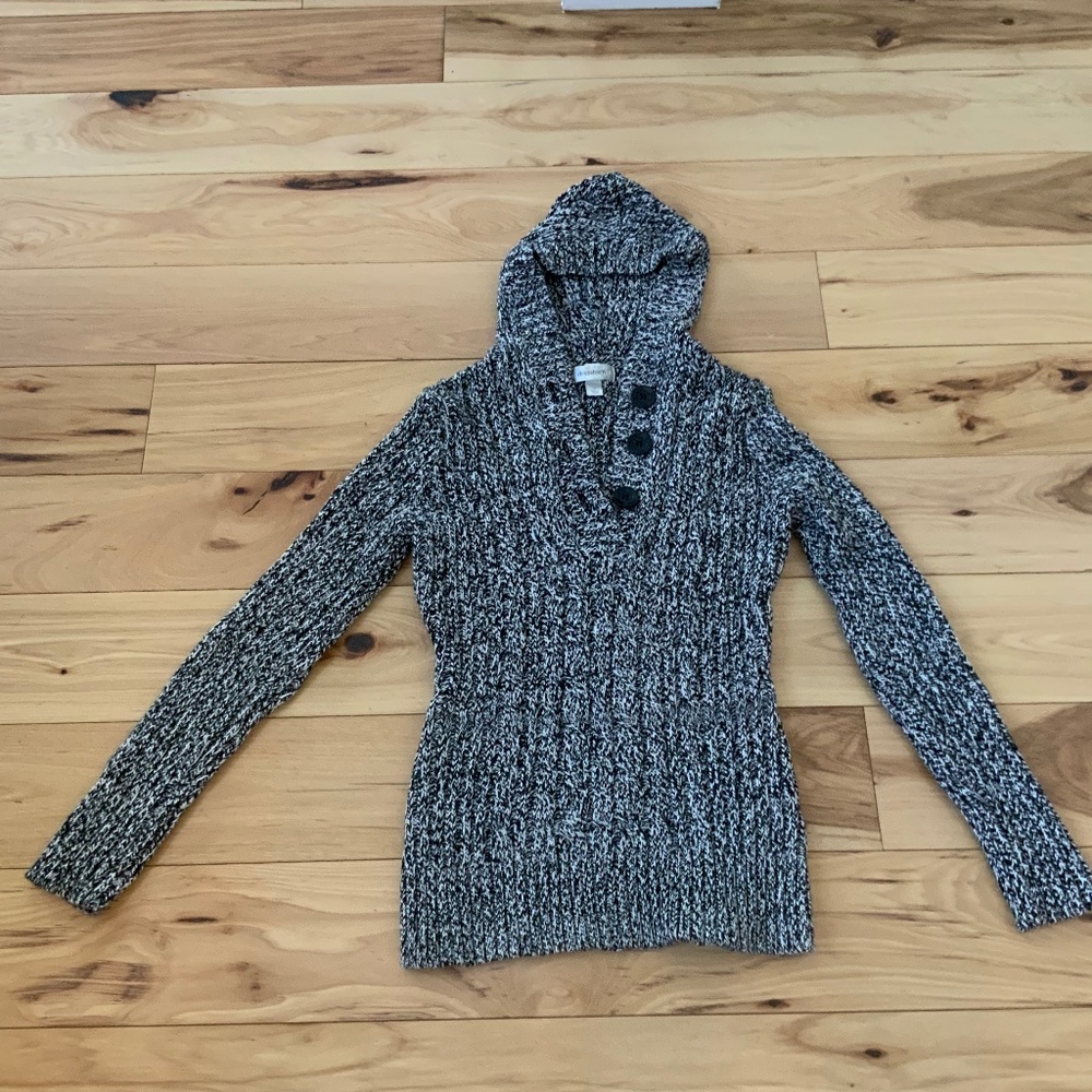 Dress Barn black and white cable knit  sweater$15